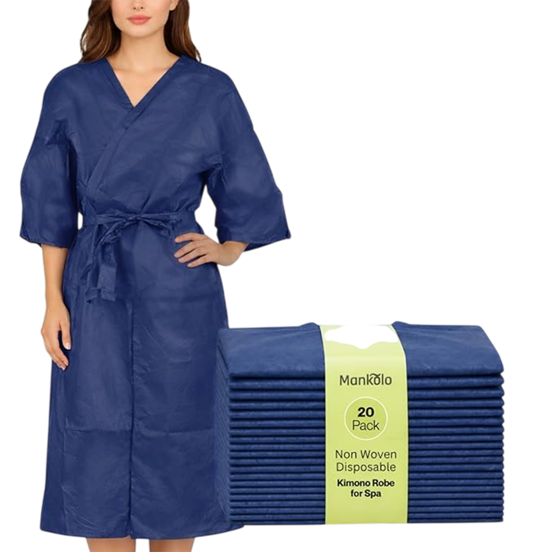 Mankolo | Disposable Non Woven Kimono for Spa (Pack of 20)